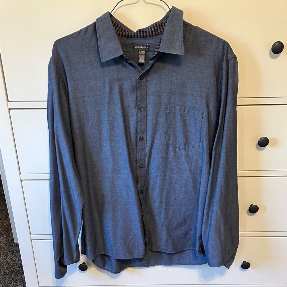 Van Heusen Dark Blue Casual Button-Down Shirt